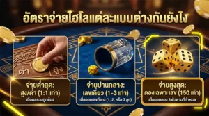 อัตราจ่ายไฮโลแต่ละช่องเปรียบเทียบทุกรูปแบบ
