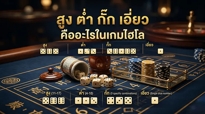 ช่องเดิมพันสูง ต่ำ กั๊ก เอี่ยว ในเกมไฮโลออนไลน์