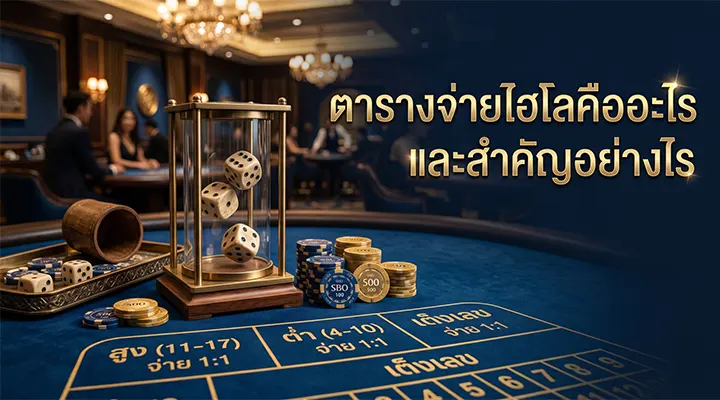 ตารางจ่ายไฮโลแสดงอัตราจ่ายทุกช่องเดิมพัน