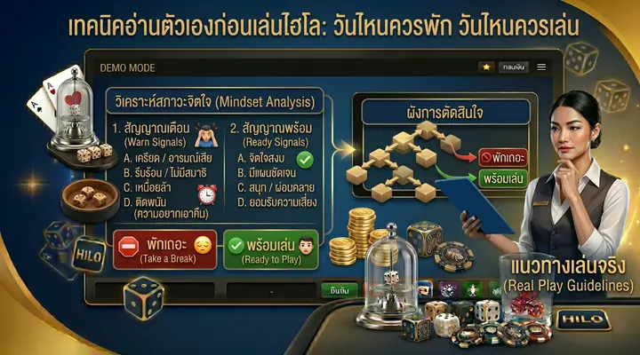 ผู้เล่นกำลังประเมินสภาพอารมณ์และวินัยการเล่นก่อนเริ่มเล่นไฮโลออนไลน์