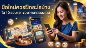 มือใหม่กำลังฝึกทดลองเล่นไฮโลออนไลน์ใน 10 รอบแรกเพื่อเรียนรู้กติกาและการคุมเงิน